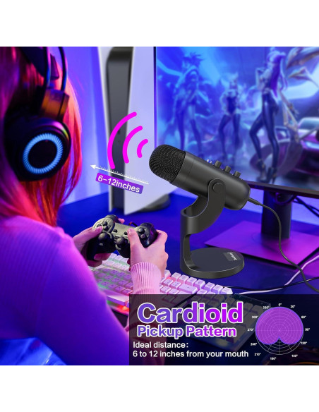 Micrófono USB Gaming ZealSound K66 con Funda Peluda