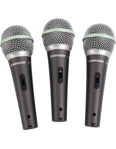 Paquete de 3 Micrófonos Dinámicos Samson Q6 Cardioides 2