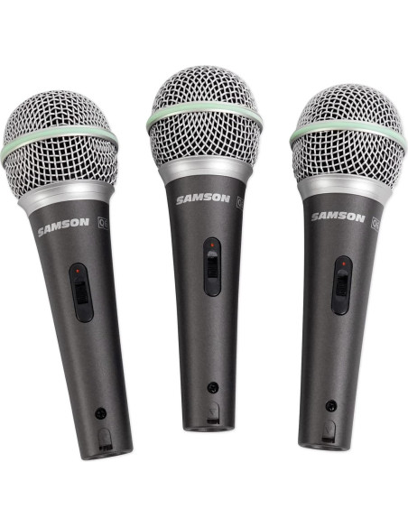 Paquete de 3 Micrófonos Dinámicos Samson Q6 Cardioides Paquete de 3 Micrófonos Dinámicos Samson Q6 Cardioides