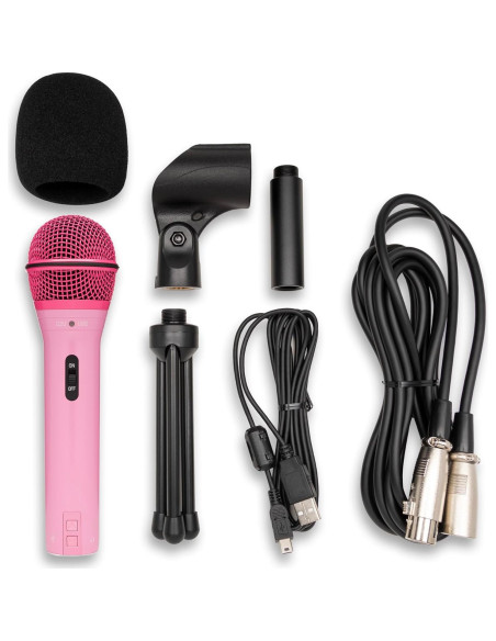 Micrófono Dinámico Samson Q2U USB/XLR Cardioide Rosa