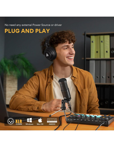 Micrófono de Condensador MAONO PM325T Cardioide para Estudio