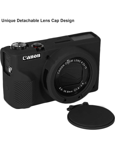 Funda de Silicona Suave Canboc para Canon G7X Mark III - Negra