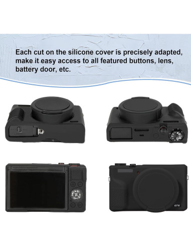 Funda de Silicona Suave Canboc para Canon G7X Mark III - Negra