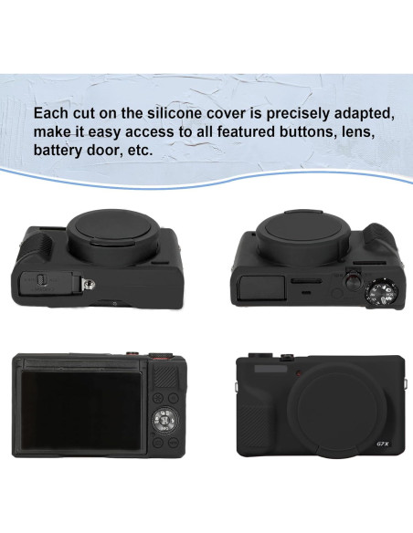Funda de Silicona Suave Canboc para Canon G7X Mark III - Negra