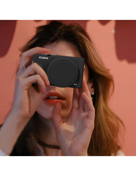 Funda de Silicona Suave Canboc para Canon G7X Mark III - Negra