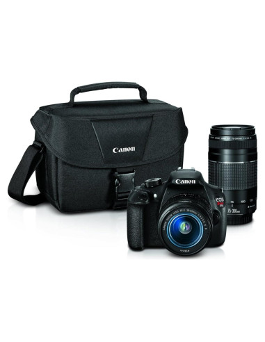 Cámara DSLR Canon EOS Rebel T5 + Lentes 18-55mm y 75-300mm