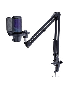 Micrófono Dinámico USB FEELWORLD VM1-AS con Luz RGB