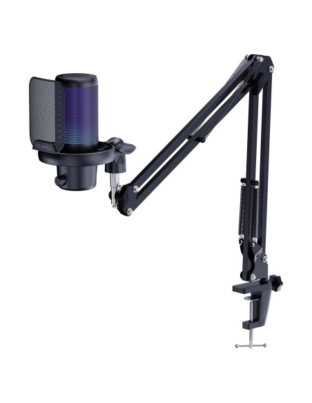 Micrófono Dinámico USB FEELWORLD VM1-AS con Luz RGB