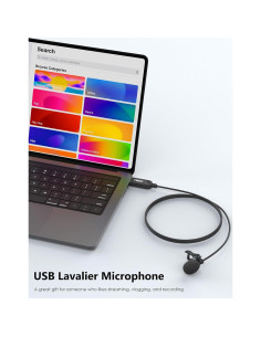 Micrófono Lavalier USB MillSO Omnidireccional 2m para PC 2