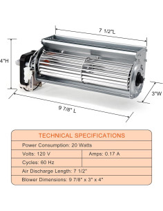 Ventilador de Chimenea Criditpid GFB100 20W Automático 2