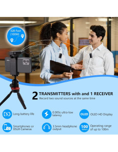 Micrófono Lavalier Inalámbrico BOYA BY-XM6 S2 100m 7H Batería 2