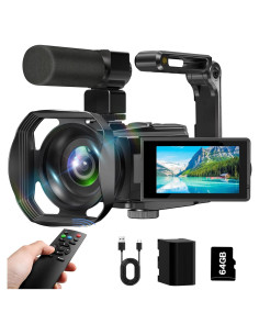 Cámara de Video 8K VETEK HDV01-8K 64MP WiFi con Batería 4500mAh