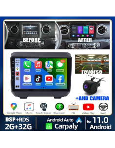 Estéreo de Coche Android 9" Saitedudu para Jeep Wrangler JL 2018-2019 2