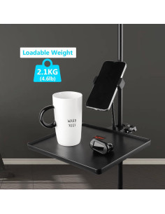 Soporte de Micrófono Mr.Power con Bandeja Plástica y Soporte para Teléfono - 27x20.5 cm 2