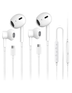 Auriculares USB C Gala-TC6 con Micrófono y Control Remoto - 2 Piezas