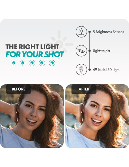 Kit de Vlogging Movo iVlog1 para iPhone - Micrófono, Luz LED, Trípode