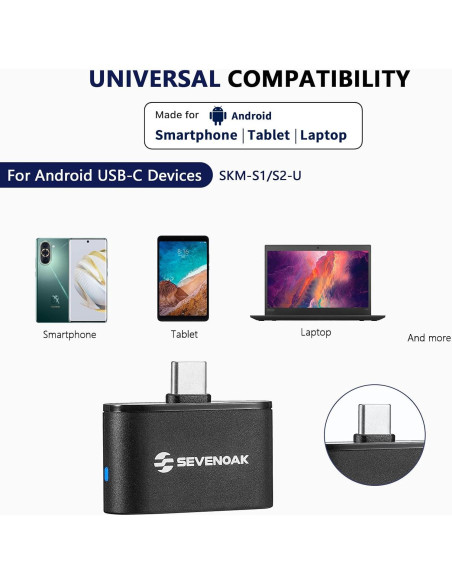 Micrófono Lavalier Inalámbrico Sevenoak SKM-S2-U Tipo-C