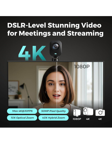 Cámara de Streaming 4K NearStream VM20 con Soporte Ajustable