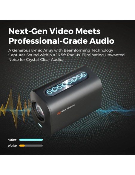 Cámara de Streaming 4K NearStream VM20 con Soporte Ajustable