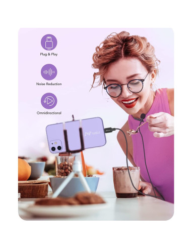 Micrófono Lavalier PoP voice Profesional para iPhone 2.01m