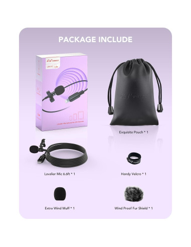 Micrófono Lavalier PoP voice Profesional para iPhone 2.01m