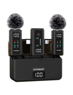 Micrófono Inalámbrico Lavalier LVVIACE con Estuche de Carga