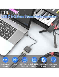 Adaptador Cubilux USB C a 3.5mm para Grabación y Monitoreo 2