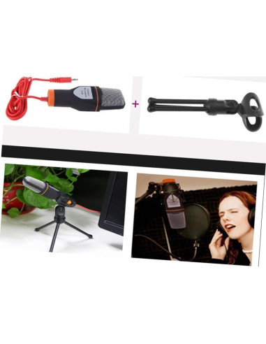 Soporte de Micrófono y Trípode Ajustable Negro para PC