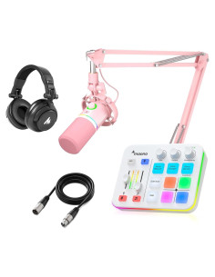 Micrófono Dinámico MAONO XLR/USB con Mezclador y Efectos RGB