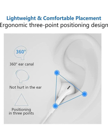 Auriculares USB C YouthCity HiFi Estéreo con Micrófono - 2 Paquetes
