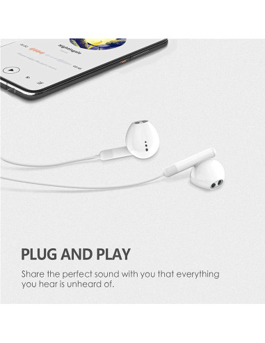 Auriculares USB C YouthCity HiFi Estéreo con Micrófono - 2 Paquetes