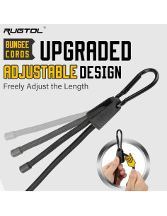 Cuerdas Bungee Ajustables Rugtol 4 Pcs 101.6 cm Alta Resistencia 2