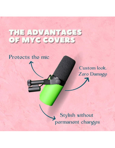 Cubierta de micrófono verde lima Myc para Shure SM7B/SM7dB
