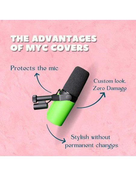 Cubierta de micrófono verde lima Myc para Shure SM7B/SM7dB