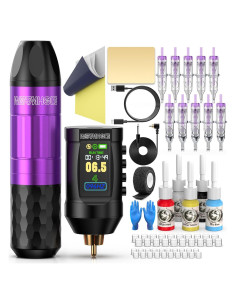 Kit de Máquina de Tatuaje Inalámbrico Wormhole WTK286 1800mAh