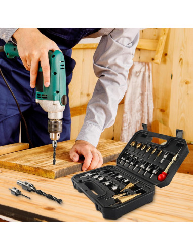 Juego de Herramientas de Perforación Rocaris 26 Pcs para Carpintería