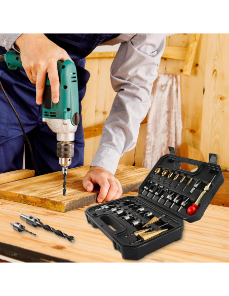 Juego de Herramientas de Perforación Rocaris 26 Pcs para Carpintería