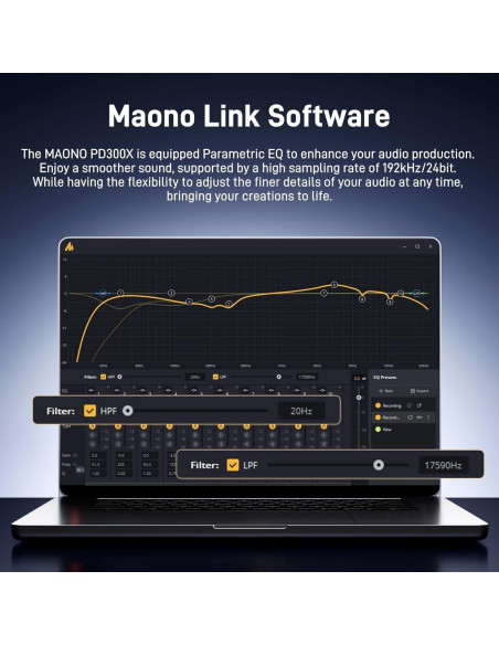 Micrófono Dinámico USB/XLR MAONO PD300XT para Podcast 192kHz