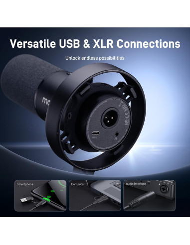 Micrófono Dinámico USB/XLR MAONO PD300XT para Podcast 192kHz