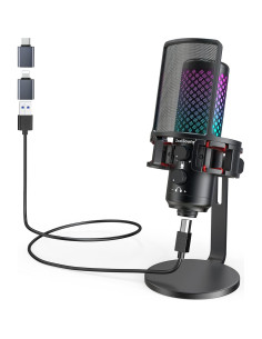 Micrófono RGB ZealSound para Juegos y Podcasting USB 96kHz 2
