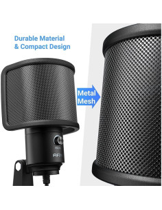 Micrófono USB FIFINE K669B+U1 de Condensador con Filtro Antipop 2