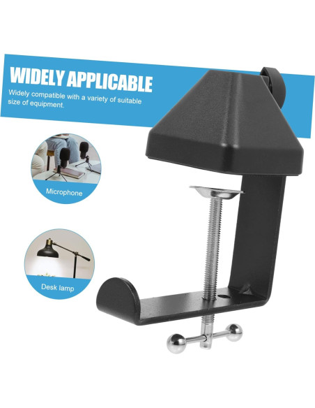 Base de Soporte de Micrófono Ajustable Negro - Abrazadera de Hierro