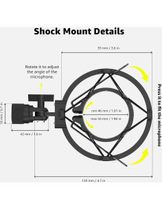 Soporte de micrófono IXTECH SM1A - Aislamiento de ruido 48-51mm 2