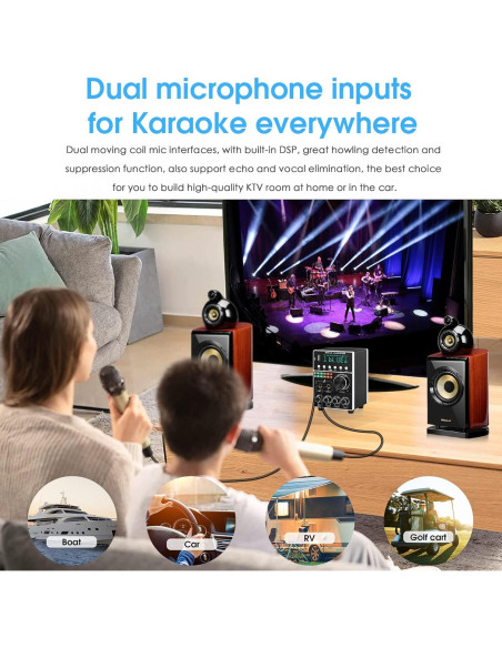 Amplificador Bluetooth Douk Audio M7 160W Karaoke Estéreo