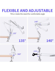 Brazo de Micrófono Ajustable FEELWORLD AMS1 Blanco 0.59 kg 2