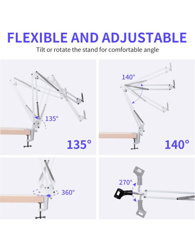 Brazo de Micrófono Ajustable FEELWORLD AMS1 Blanco 0.59 kg