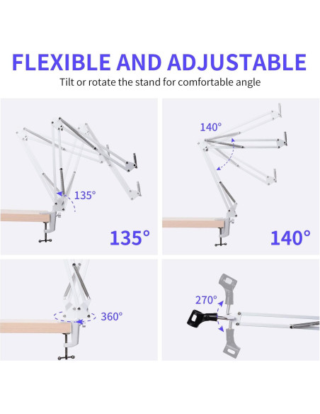 Brazo de Micrófono Ajustable FEELWORLD AMS1 Blanco 0.59 kg