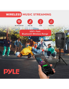 Altavoz PA Portátil Pyle PPHP155ST 1500W Bluetooth 15" 2