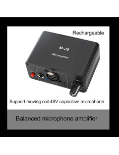 Preamplificador de Micrófono Profesional 48V XLR 27dB 2