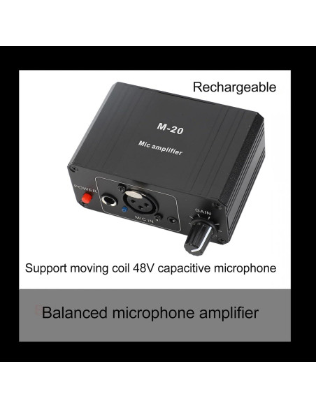 Preamplificador de Micrófono Profesional 48V XLR 27dB